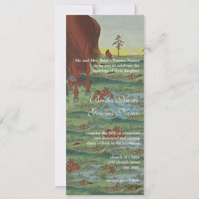 Whimsical Horse Wedding Invitations (Front)