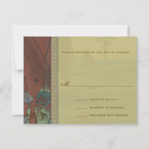 Whimsical Horse Wedding Response Card