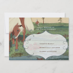 Whimsical Horse Wedding RSVP Invitation