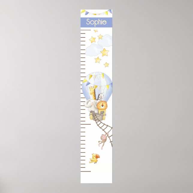 Whimsical Hot Air Balloon Growth Chart (Front)