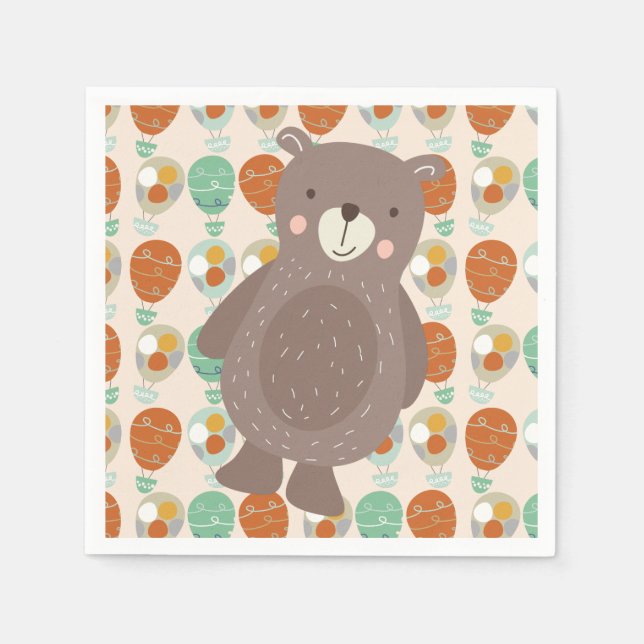 Whimsical Hot Air Balloons Napkin (Front)