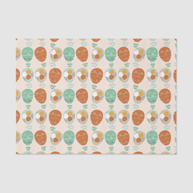 Whimsical Hot Air Balloons Tissue Paper (Front)
