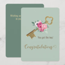 Whimsical House Key Congratulations New Home Chic