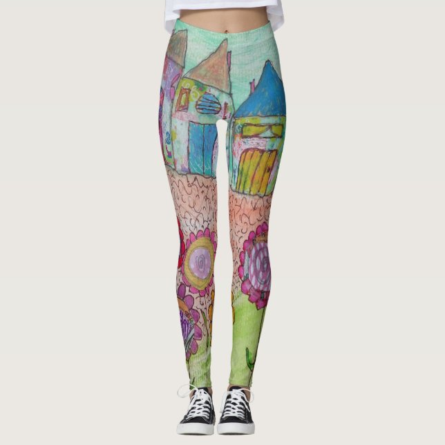 Whimsical Houses  Leggings (Front)