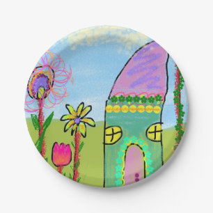 Whimsical Houses Party Plates