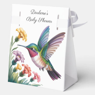 Whimsical Hummingbird Floral Baby Shower Favour Box