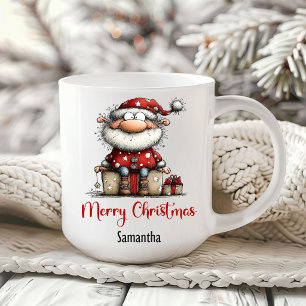 Whimsical Humor Santa Claus Festive Coffee Mug