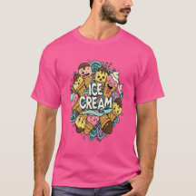 Whimsical Ice Cream Doodle Tee