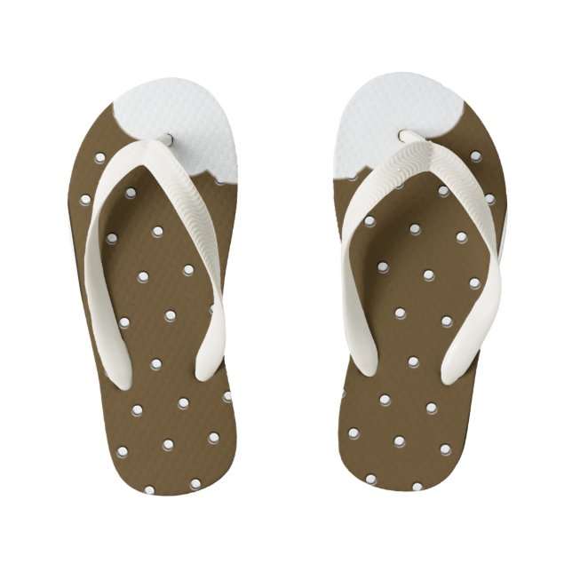 Whimsical Ice Cream Sandwich Kid's Flip Flops (Footbed)