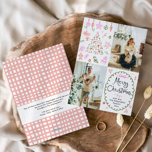 Whimsical Icons Hand Drawn Merry Christmas 2 Photo Holiday Card