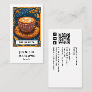 Whimsical IIlustrated Barista Business Card