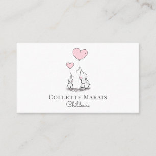Whimsical Illustrated Childcare Business Card