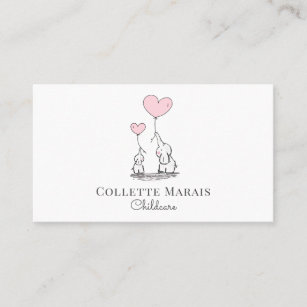 Whimsical Illustrated Childcare Business Card