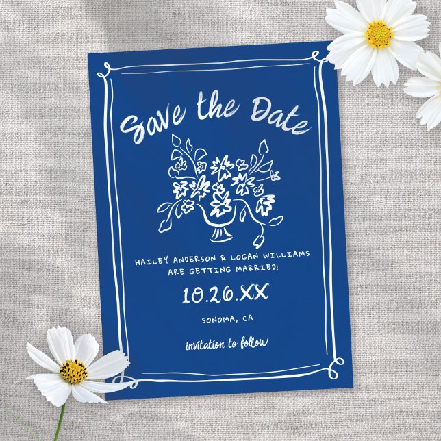 Whimsical Illustrated Cupid Modern Fun Wedding Save The Date (Creator Uploaded)