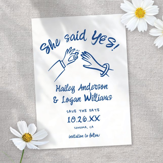 Whimsical Illustrated Cute Modern Fun Wedding  Save The Date (Creator Uploaded)