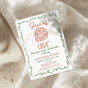 Whimsical Illustration Slice Of Love Bridal Shower Invitation