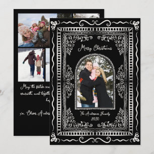 Whimsical Illustrative Christmas Five Photo Holida Holiday Card