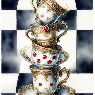 whimsical imaginary world of a cat - Wonderland - Wrapping Paper Sheet
