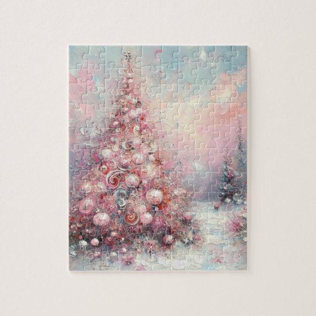 Whimsical Impressionistic Christmas Tree Jigsaw Puzzle (Vertical)