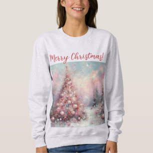 Whimsical Impressionistic Christmas Tree Sweatshirt