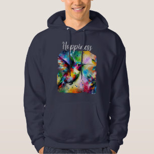 Whimsical Impressionistic Happiness Hummingbird Hoodie