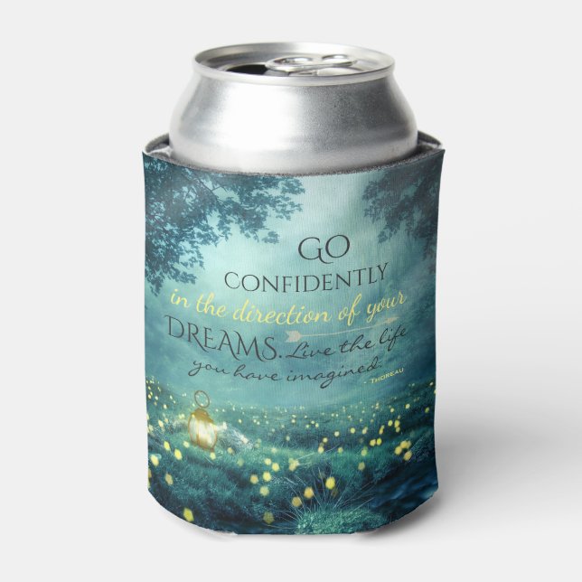Whimsical Inspiring Dreams Quote Can Cooler (Can Front)