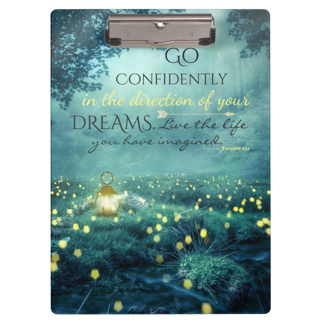 Whimsical Inspiring Dreams Quote Clipboard (Front)