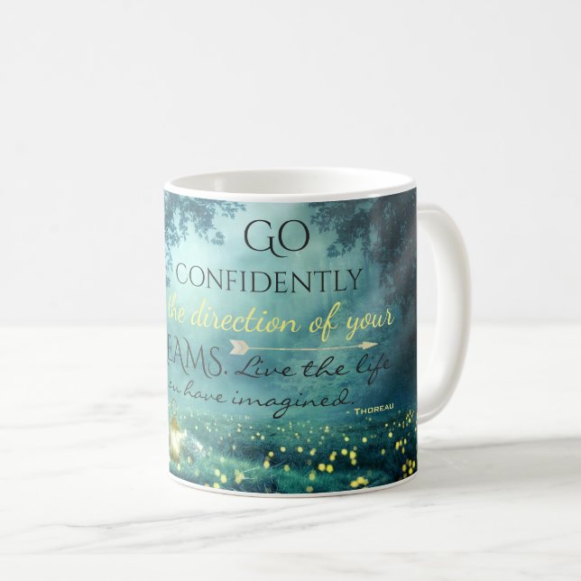 Whimsical Inspiring Dreams Quote Coffee Mug (Front Right)