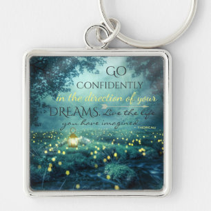 Whimsical Inspiring Dreams Quote Key Ring