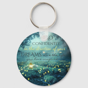 Whimsical Inspiring Dreams Quote Key Ring
