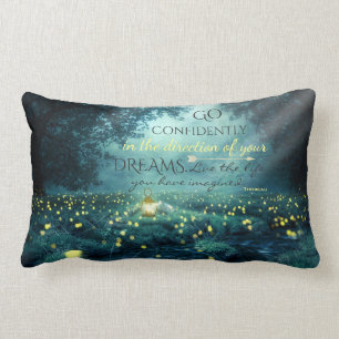 Whimsical Inspiring Dreams Quote Lumbar Cushion
