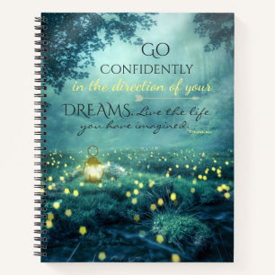 Whimsical Inspiring Dreams Quote Notebook