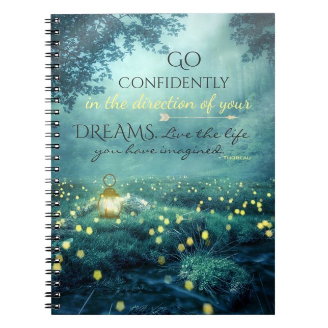 Whimsical Inspiring Dreams Quote Notebook (Front)