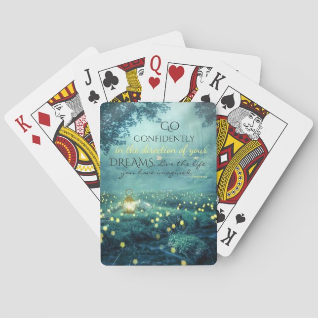 Whimsical Inspiring Dreams Quote Playing Cards (Back)
