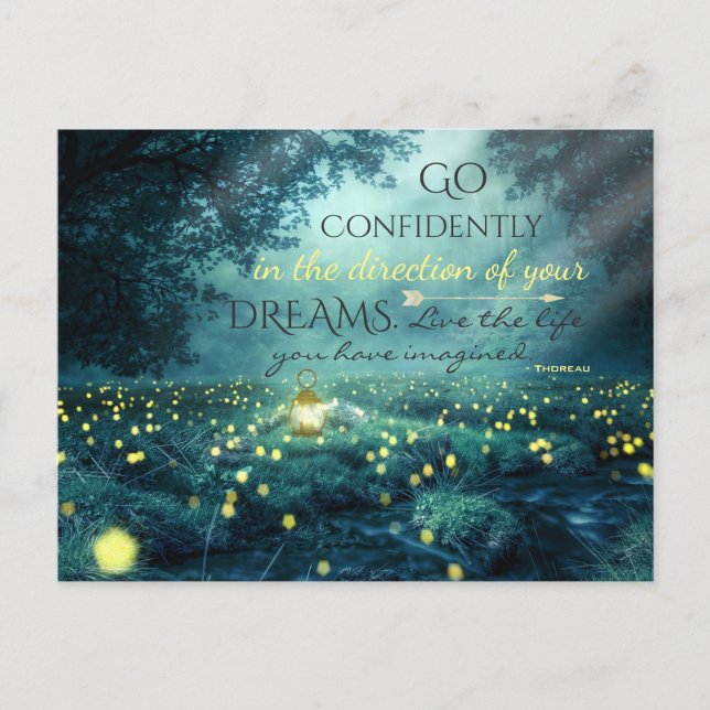 Whimsical Inspiring Dreams Quote Postcard (Front)