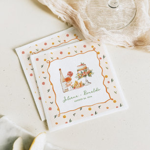 Whimsical Italian Citrus Wedding Napkin