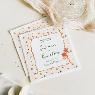 Whimsical Italian Citrus Wedding Napkin