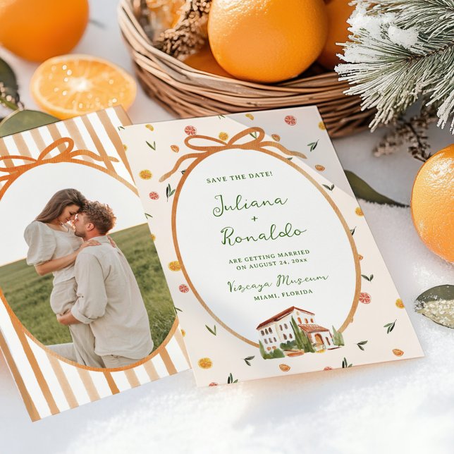 Whimsical Italian Citrus Wedding Save the Date Invitation (Creator Uploaded)