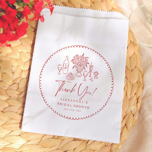 Whimsical Italian Pizza & Wine Bridal Shower Favour Bags