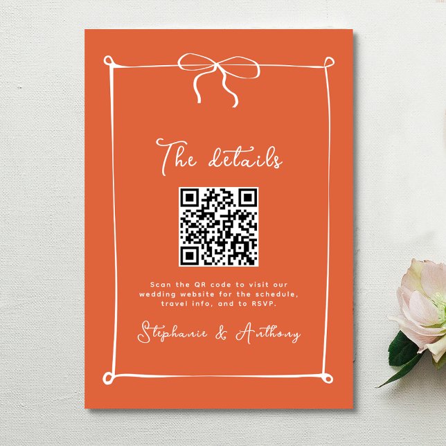 Whimsical Italian Sunset with White Bow Wedding Enclosure Card (Creator Uploaded)