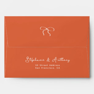 Whimsical Italian Sunset with White Bow Wedding Envelope