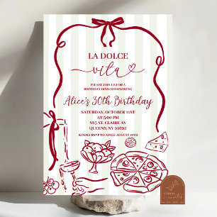 Whimsical Italy La Dolce Vita Birthday Party Invitation