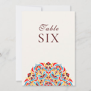 Whimsical Ivory Floral Border Wedding Table Number