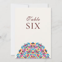 Whimsical Ivory Floral Border Wedding Table Number