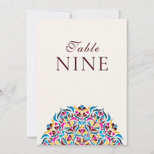 Whimsical Ivory Floral Border Wedding Table Number