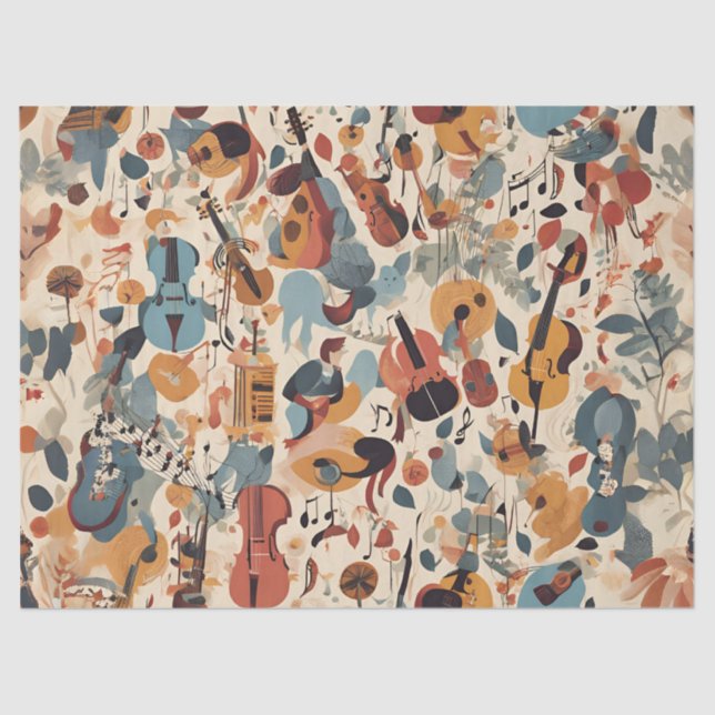 Whimsical Jazz Melody Tissue Paper (Front)