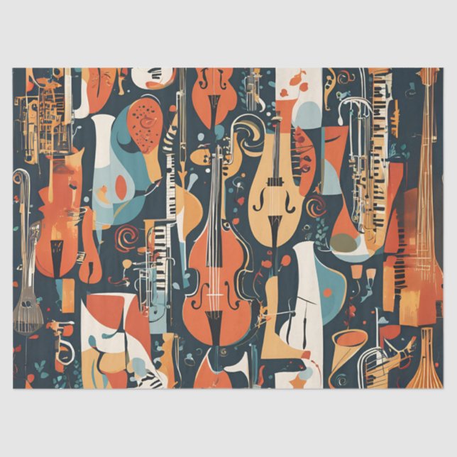Whimsical Jazz Vibes Tissue Paper (Front)
