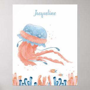 Whimsical Jellyfish Lullaby Customisable Poster