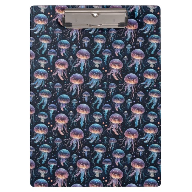 Whimsical Jellyfish Pattern Clipboard (Front)