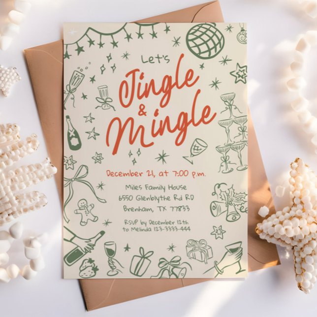 Whimsical Jingle and Mingle Invitation, Holiday  Invitation (Creator Uploaded)